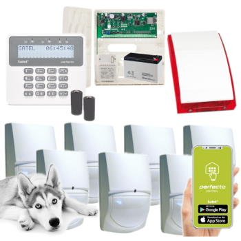ZESTAW ALARMOWY SATEL PERFECTA-IP 32-WRL 7 CZUJEK SWAN QUAD + PRF-LCD-WRL + SYRENA SP-4001R